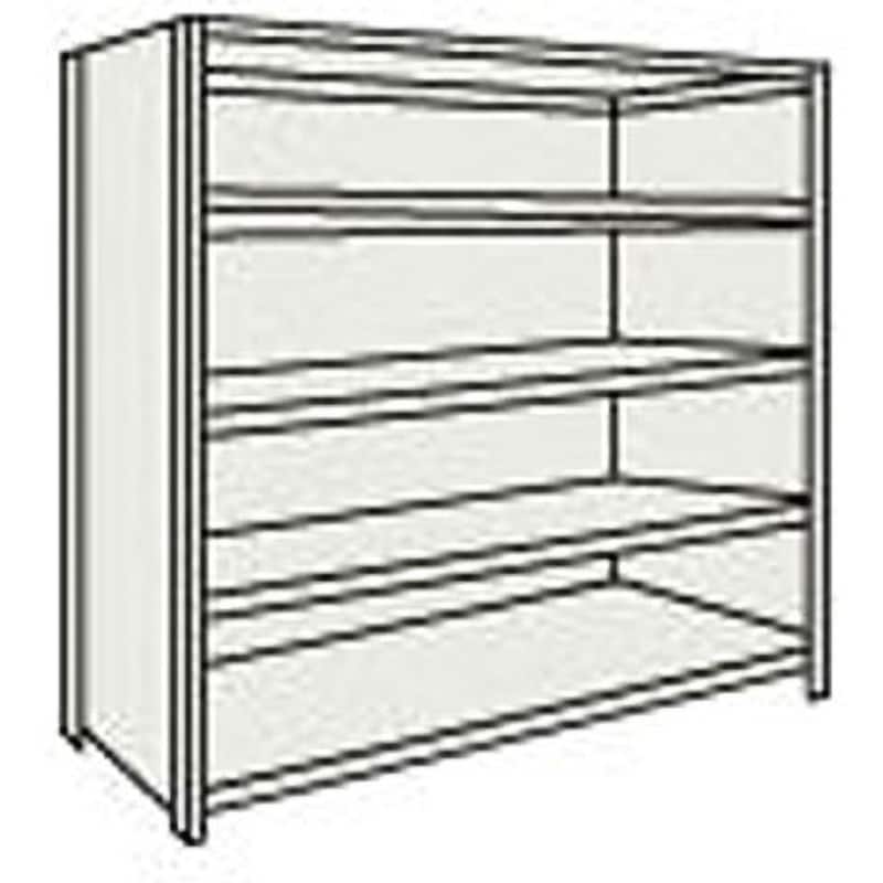 56W25 軽量棚背板・側板付 1815×615×1504 天地5段 TRUSCO グレー色 荷重1000kg 組立式