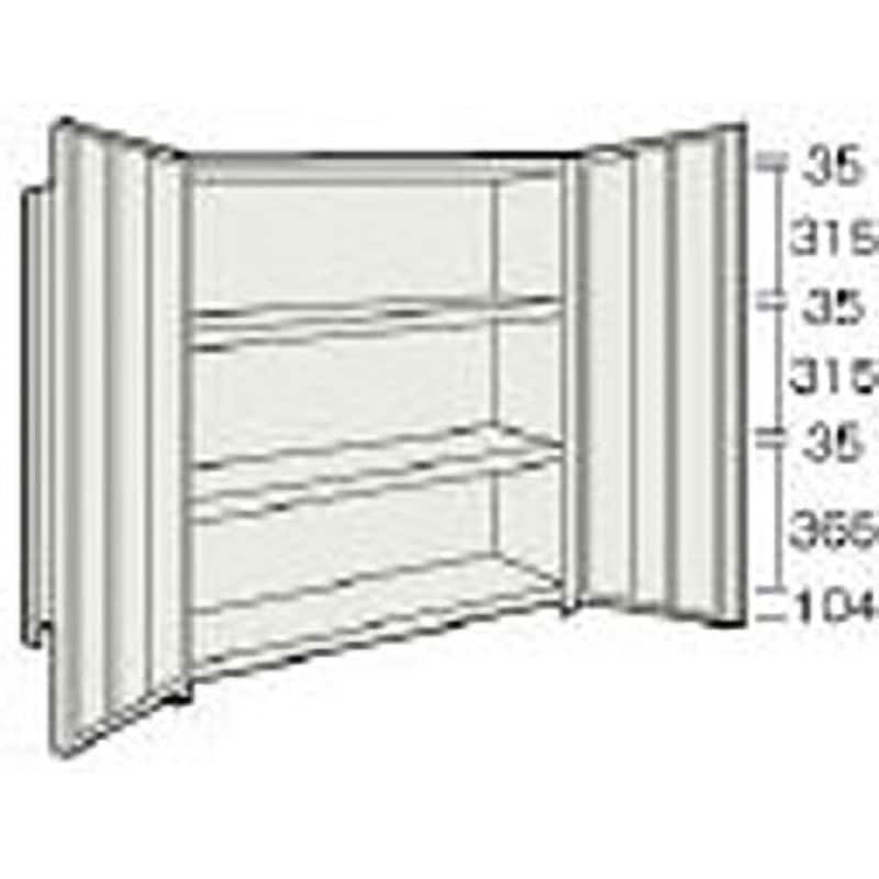 43WT24 軽量棚両開扉付 890×683×1204 天地4段 TRUSCO ネオグレー色 最大積載量1000kg/台 44,187円