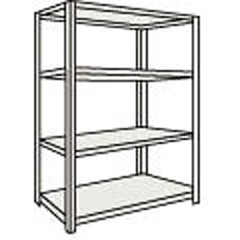 L53W14 中棚ボルトレス軽量棚 893×618×1504 天地4段 TRUSCO グレー色 荷重400kg 組立式 間口890mm奥行615mm  L53W14