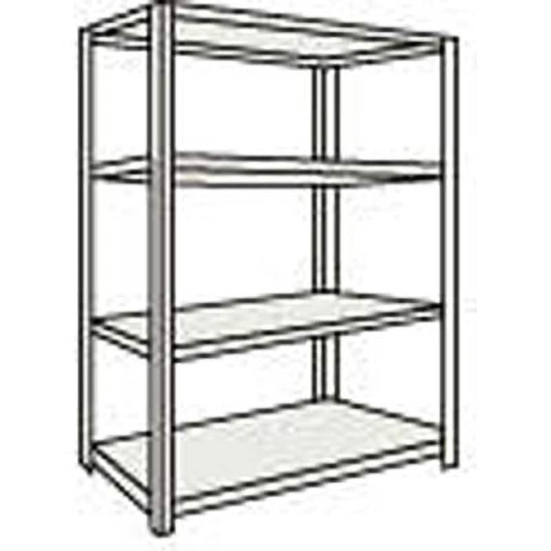 M26334 M2軽中量ボルトレス棚860×300×H1800単体4段 ネオグレ TRUSCO 荷重1500kg 組立式 間口902mm奥行309mm高さ1807mm  M26334
