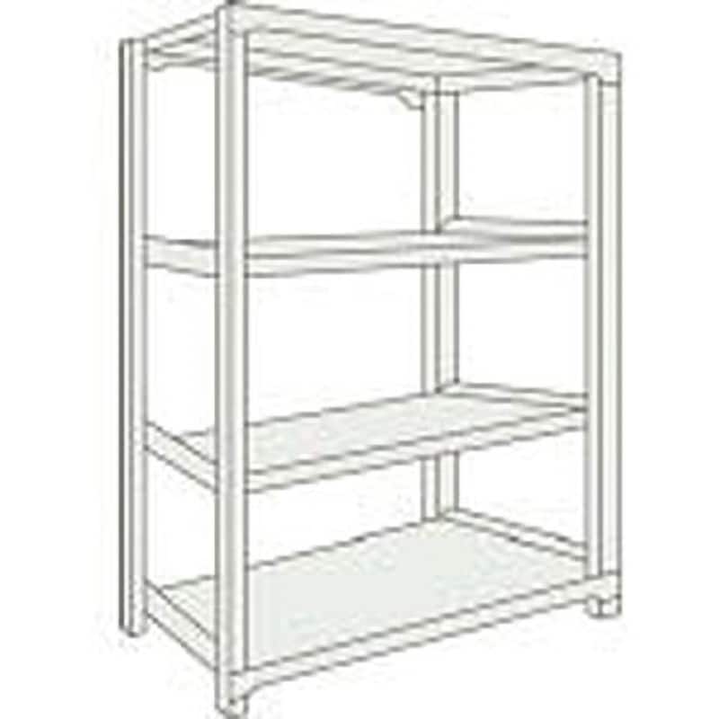 M24334 M2軽中量ボルトレス棚4段860×300×H1200単体 ネオグレ TRUSCO 荷重1500kg 組立式 間口902mm奥行309mm高さ1207mm  M24334 15,584円