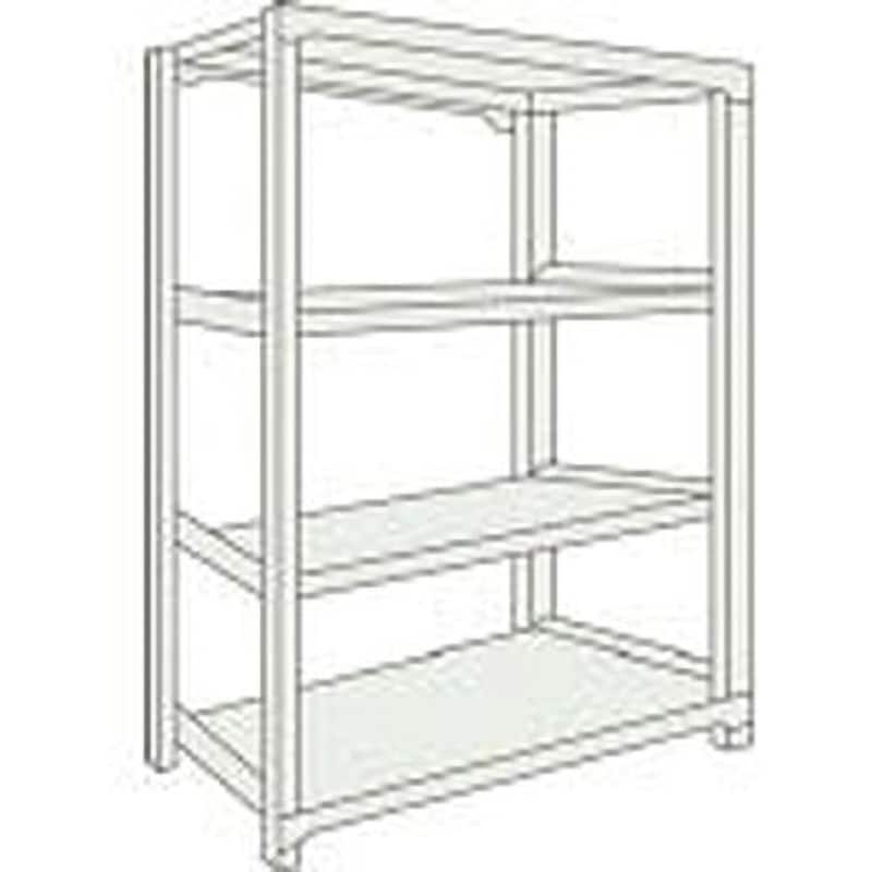 M24344 M2軽中量ボルトレス棚4段860×450×H1200単体 ネオグレ TRUSCO 荷重1500kg 組立式 間口902mm奥行459mm高さ1207mm  M24344