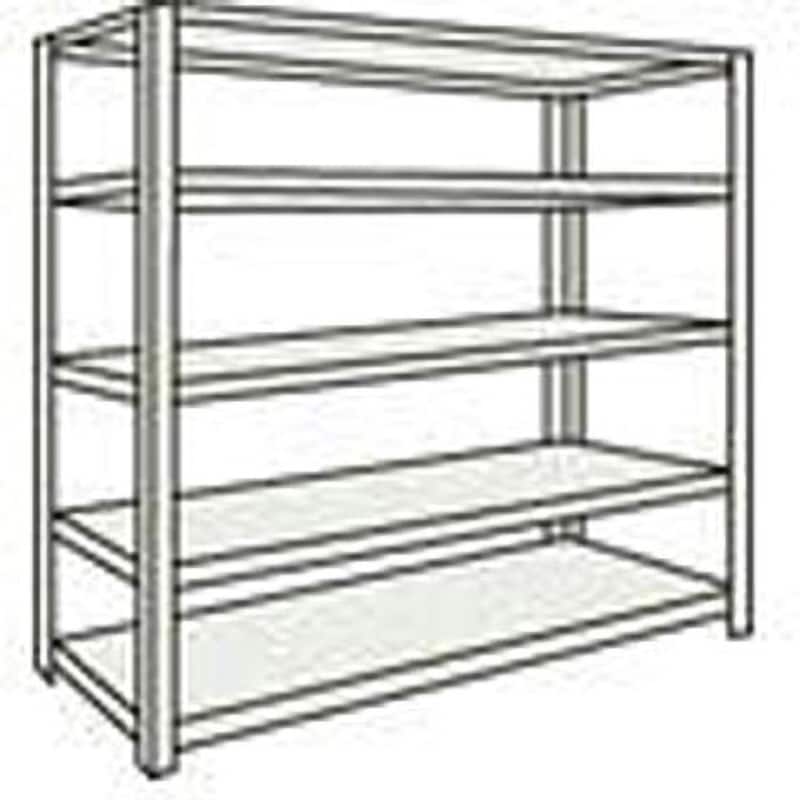 TLA43S15 軽量150型ボルトレス棚900×450×H12005段 TRUSCO ホワイト色 荷重1000kg 組立式 間口890mm奥行460mm高さ1202mm  TLA43S15