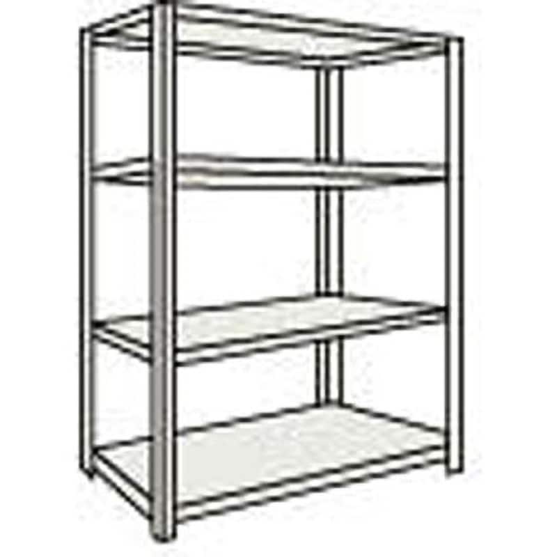 M35674 M300Kg型中量棚1800×721×H1500単体 ネオグレ TRUSCO スチール 組立式 4段 間口1861mm奥行731mm  M35674