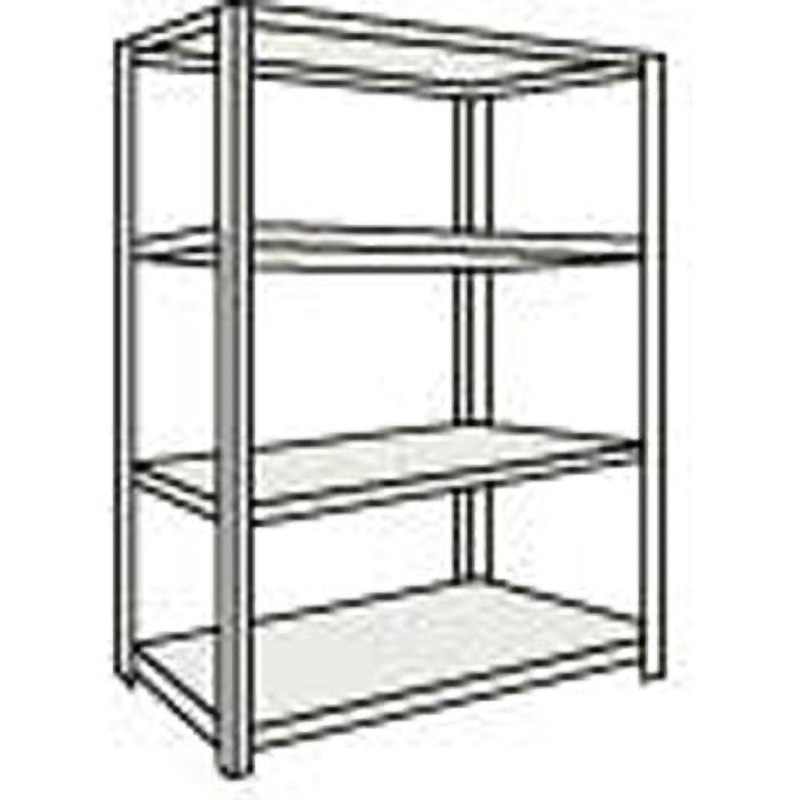 M55594 M500Kg型中量棚1500×921×H1500単体 ネオグレ TRUSCO スチール 組立式 4段 間口1561mm奥行931mm  M55594