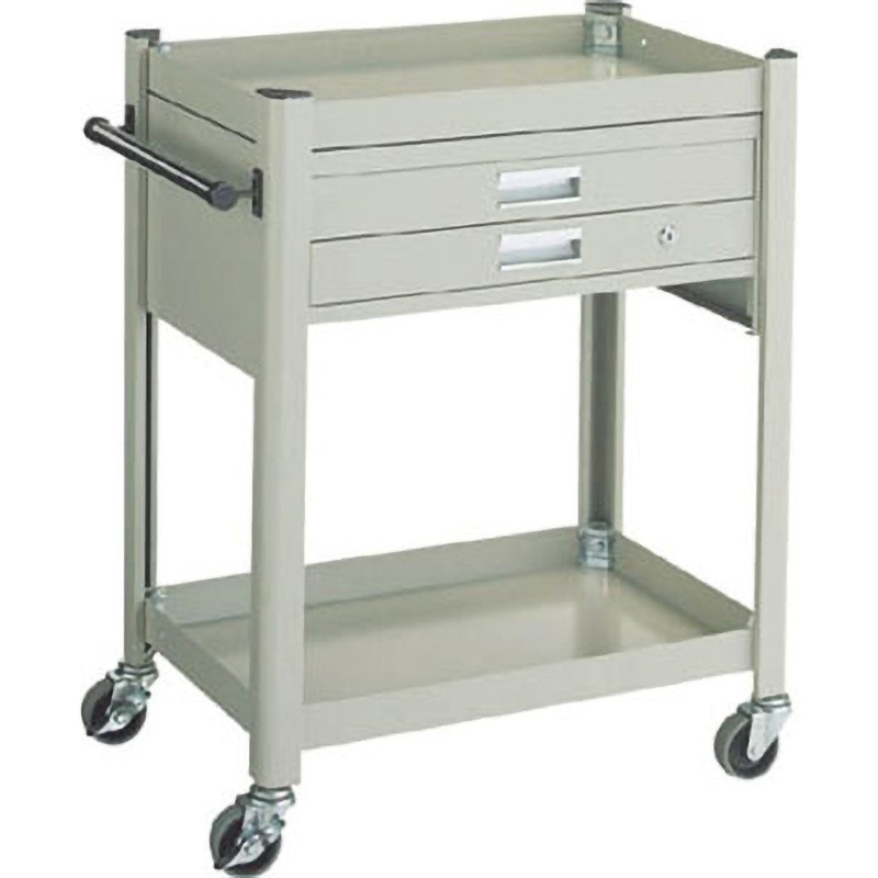 TCW81B1 コンビネーションワゴン TRUSCO 自在×4キャスター 引出しあり 積載荷重160kg 2段 高さ(こぼれ止め)50mm間口643mm奥行427mm  TCW81B1