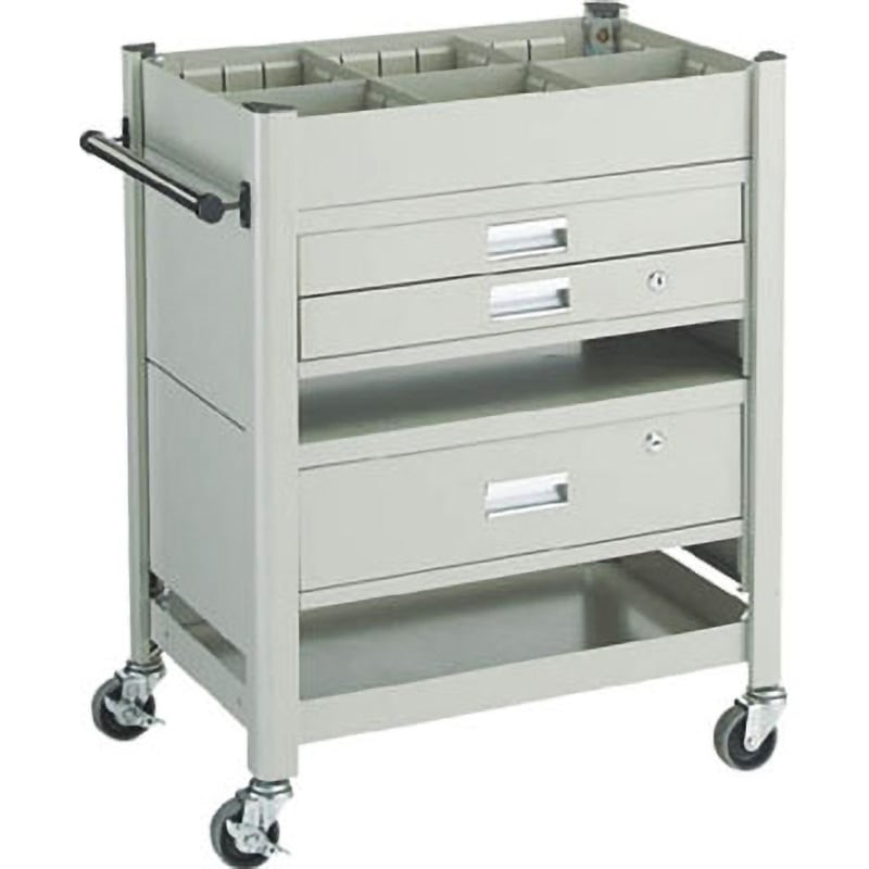 TCW81BDE コンビネーションワゴン TRUSCO 自在×4キャスター 引出しあり 積載荷重160kg 3段 高さ(こぼれ止め)50mm間口643mm奥行427mm  TCW81BDE