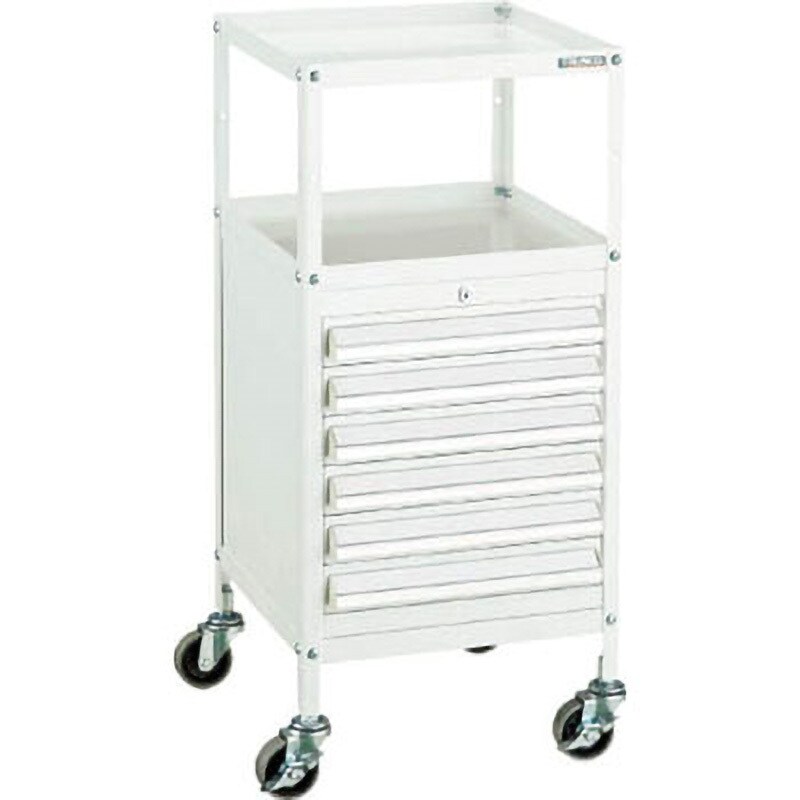 MCW421YG ミニキャビネットワゴン400X440X880LVR-421付 YG TRUSCO 引出しあり 積載荷重120kg