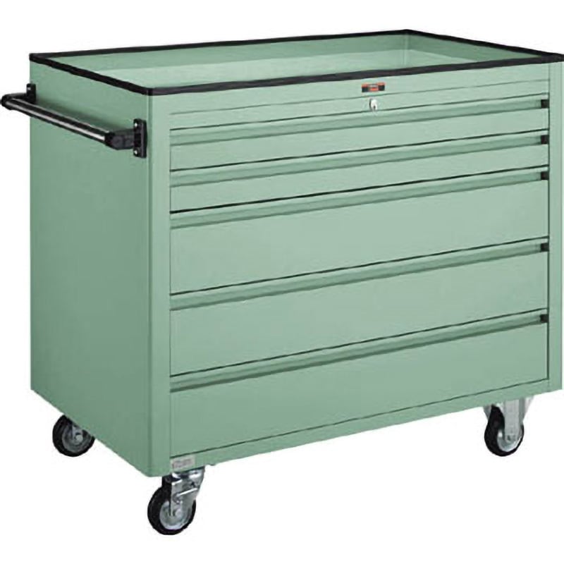 BM3S2L3 重量ローツールワゴン TRUSCO 引出しあり グリーン色 積載荷重250kg 均等荷重30kg 間口1000mm奥行600mm  BM3S2L3