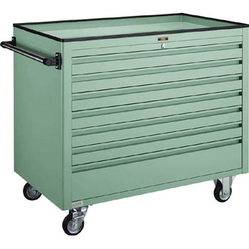 BM3S6L1 重量ローツールワゴン TRUSCO 引出しあり グリーン色 積載荷重250kg 均等荷重30kg 間口1000mm奥行600mm  BM3S6L1