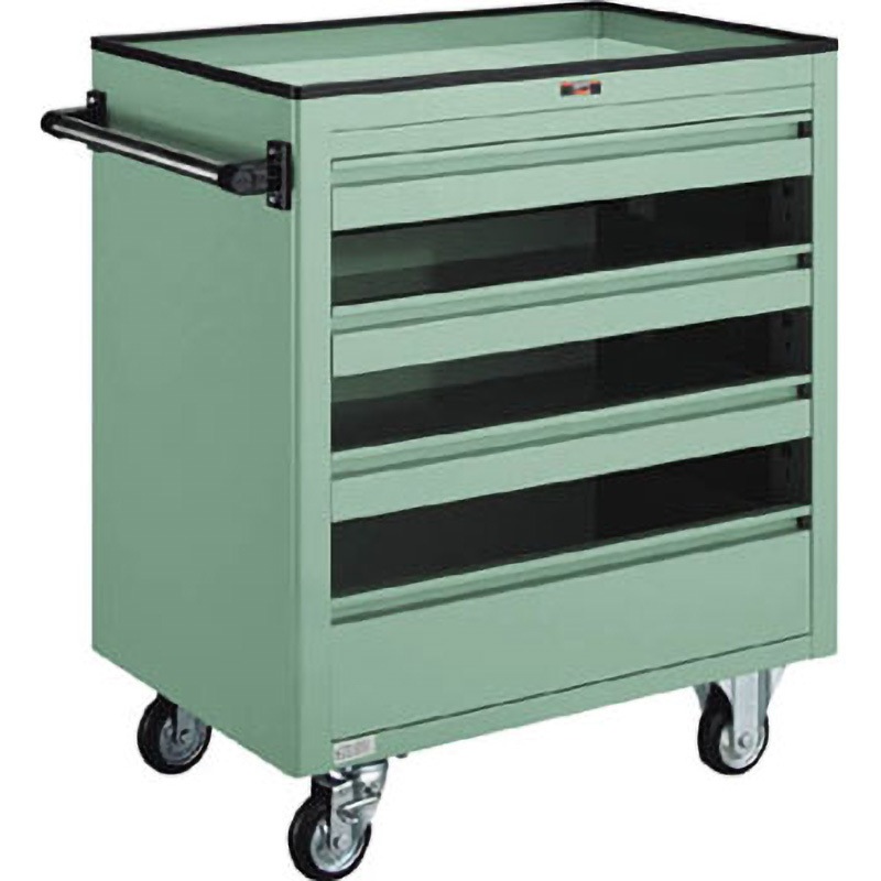 BM2S3L1 重量ローツールワゴン TRUSCO 引出しあり グリーン色 積載荷重250kg 均等荷重40kg 間口750mm奥行500mm  BM2S3L1