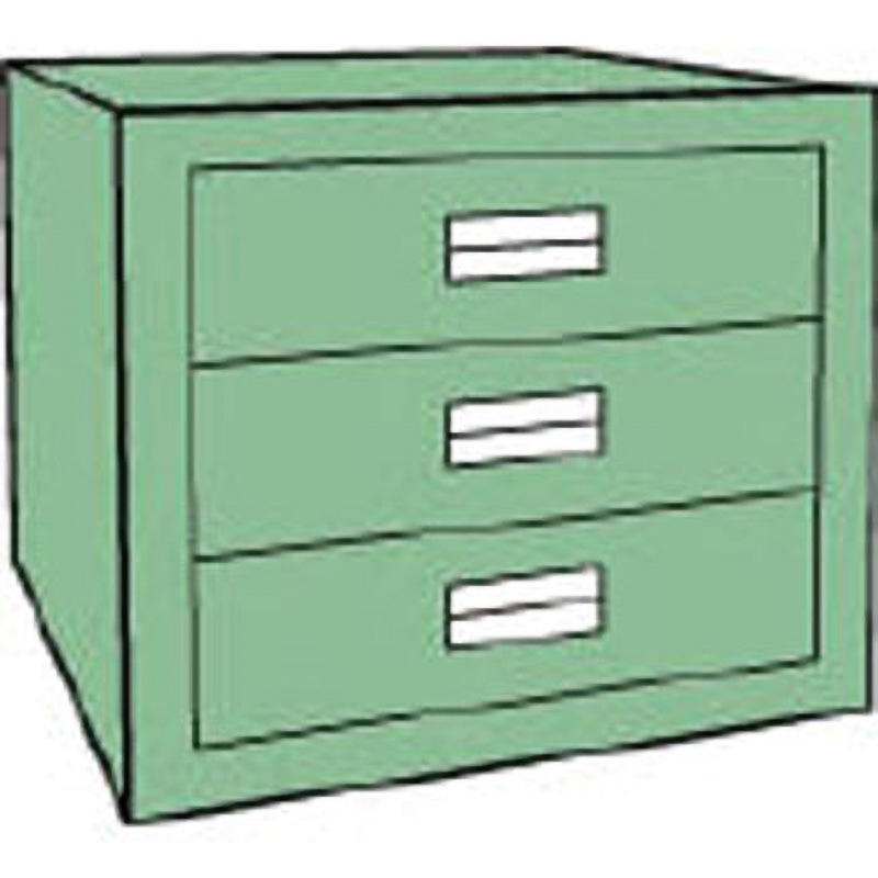 LVE426 軽量キャビネット500×550×420LVE-426 TRUSCO 最大積載量250kg グリーン 引出し数H115 3個