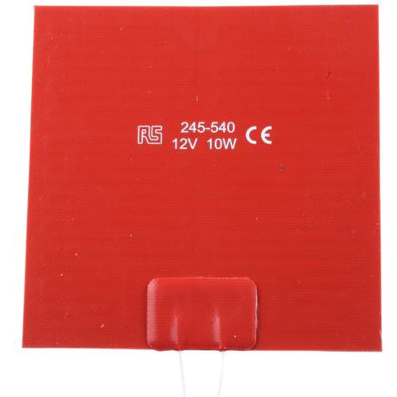 245-540 シリコンヒーターマット RS Pro， 10 W， 100 x 100mm， 12 V dc 1個 RS PRO 【通販モノタロウ】 6,363円