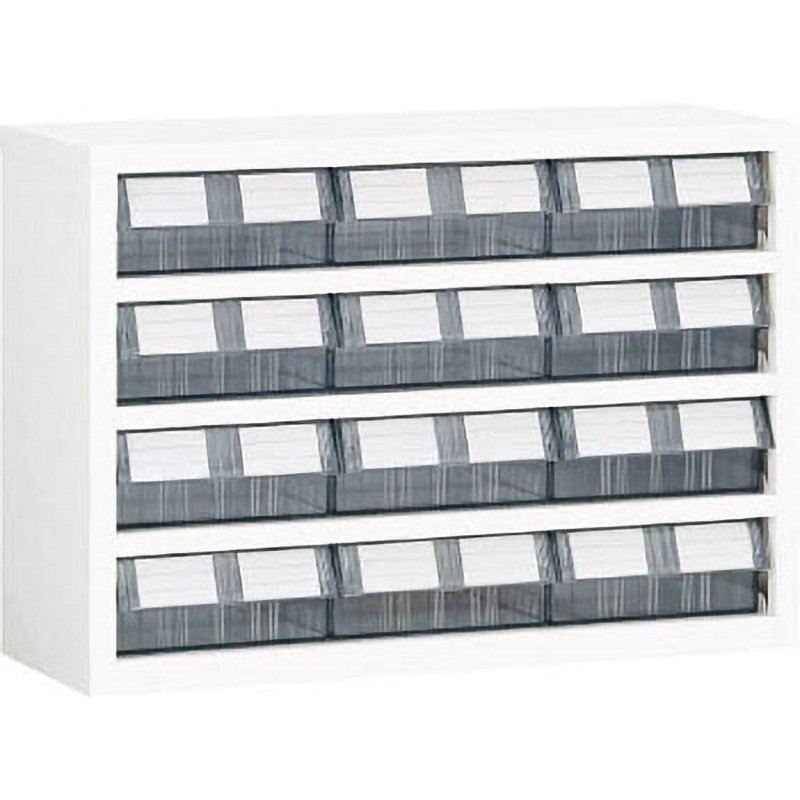 TM64BWN 横型バンラックケースM型(奥行307) 3列4段 透明引出 1台 TRUSCO 【通販モノタロウ】