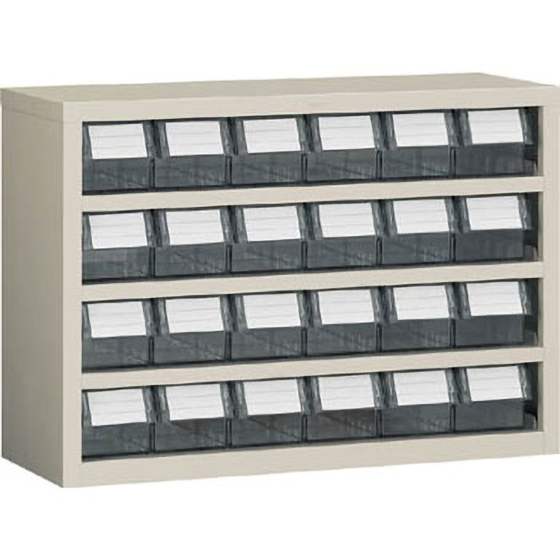 TM64B 横型バンラックケースM型(奥行307) 6列4段タイプ TRUSCO 透明色 引出し数MM-1N 24個