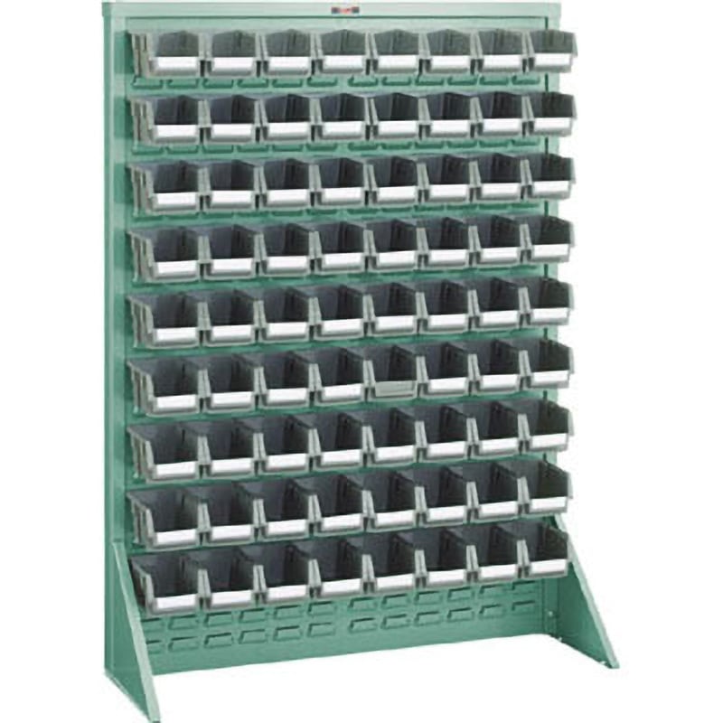 T1272N パネルコンテナラック片面床置式910×320×1240 緑 TRUSCO 最大積載量100kg