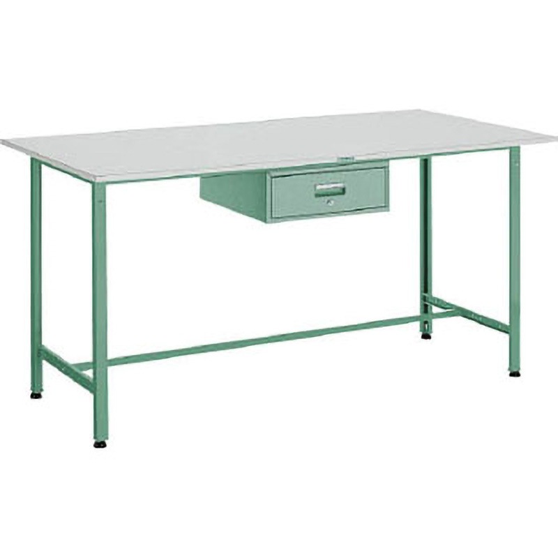 HRAE1200F1 軽量300kg立作業台リノ天板1200x750引出1段 TRUSCO スチール製 グリーン色 高さ900mm
