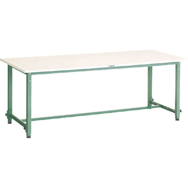 AEM1500 軽量高さ調整作業台ポリ天板1500×750 TRUSCO グリーン色