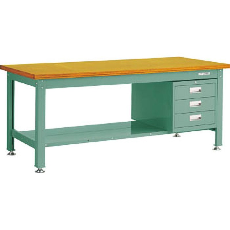 SDW1800D3 DW型中量作業台3段キャビネット付鉄製天板1800X750 TRUSCO 荷重2000kg 組立式 高さ740mm