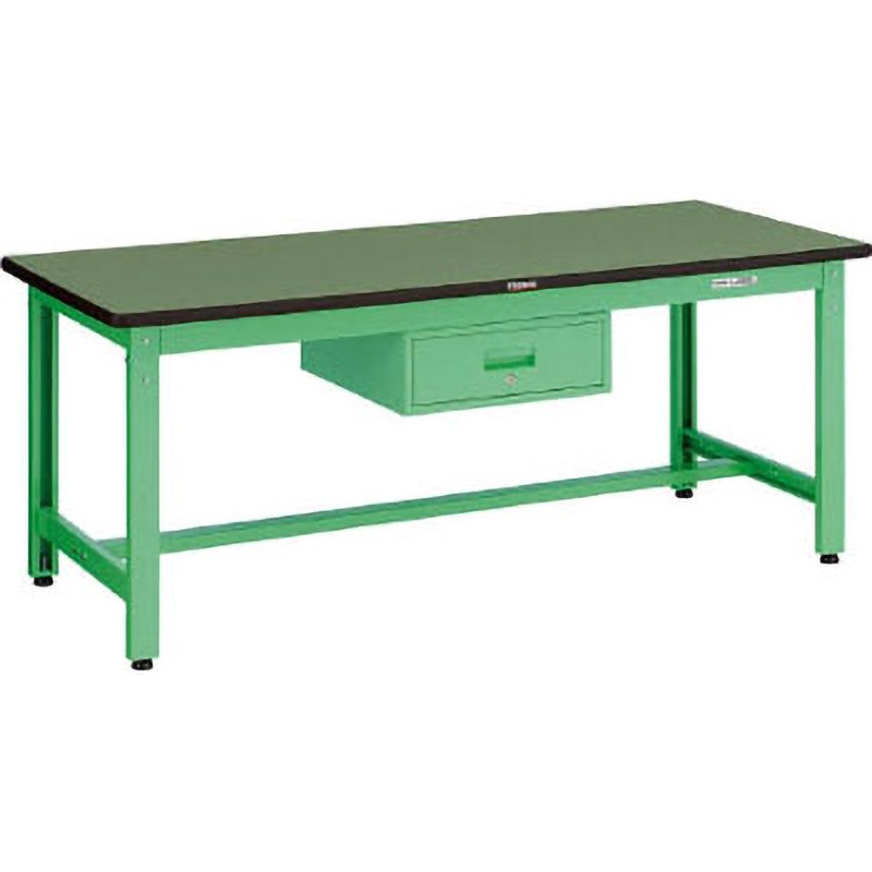 GWP1875F1YG GW型中量作業台 1800×750 1段引出付 YG色 TRUSCO ダップ樹脂製天板 スチール製 高さ740mm  GWP1875F1YG
