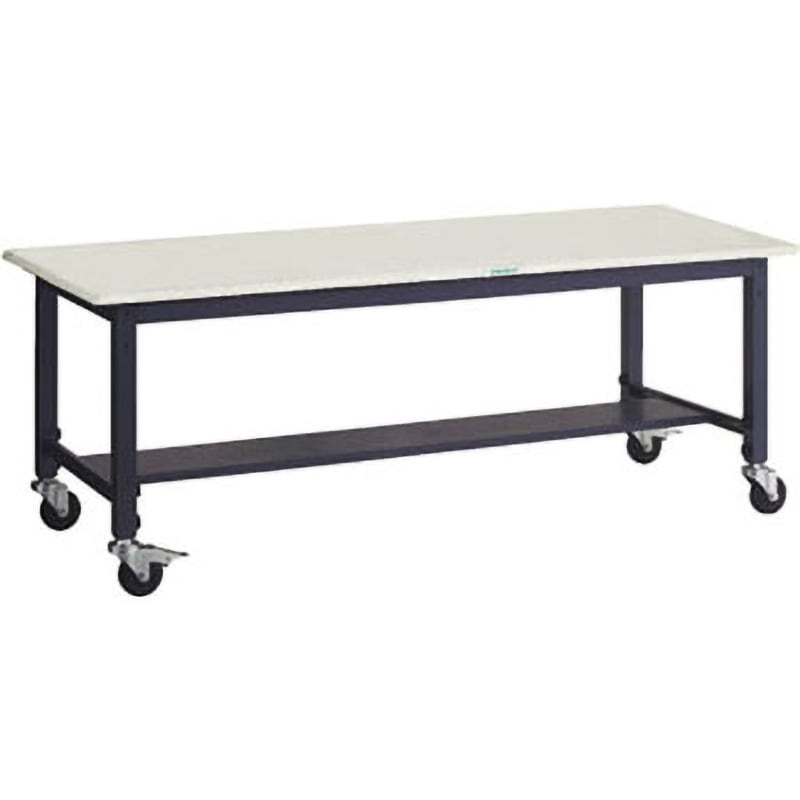 AWMS1890C100 Φ100ゴムキャスター付 TRUSCO スチール製天板 間口1800mm奥行900mm高さ808～1018mm  AWMS1890C100