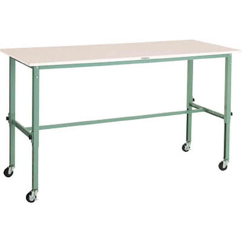 RAEM0960C75 軽量高さ調整作業台径75車輪付リノ天板900X600 TRUSCO 荷重80kg グリーン色