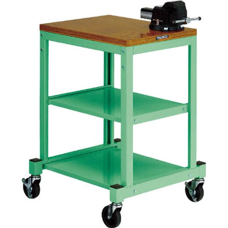 BN4560ACV8NYG 小型固定バイス作業台 YG色 TRUSCO ダップ化粧製天板 荷重150kg 組立式 間口450mm奥行600mm高さ841mm  BN4560ACV8NYG