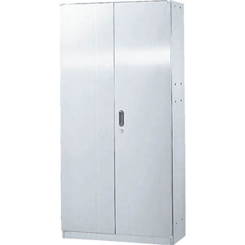 ■TRUSCO 耐震薬品庫 ガラス両開型 棚スライド式 900X500XH900 SW(5055580) ステンレス薬品庫・研究開発商品大特価