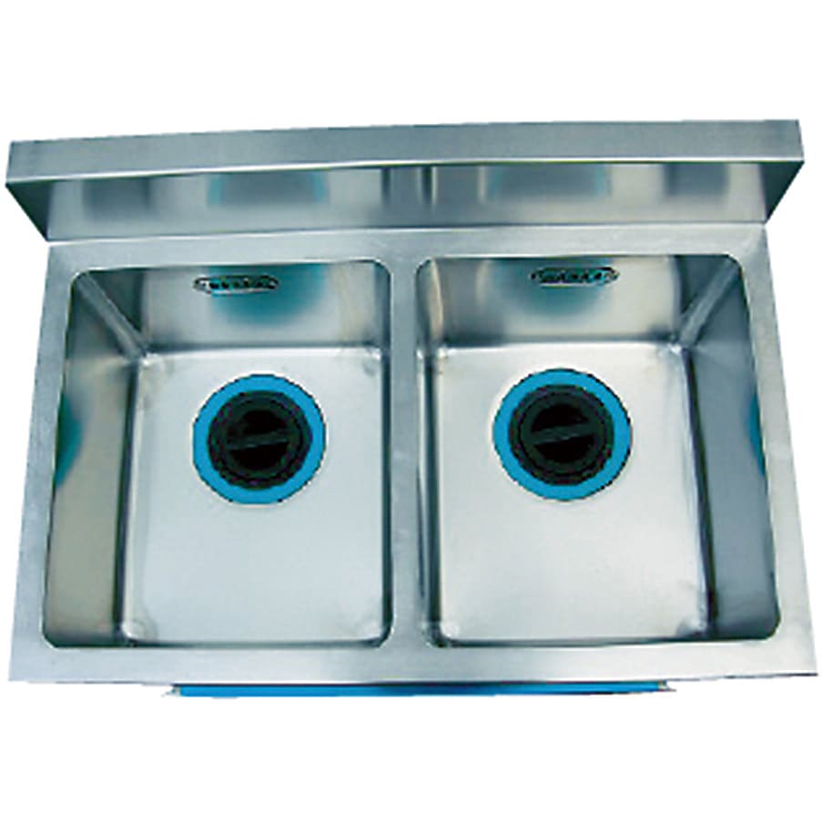 マルゼン 二槽シンク(バックガードあり) SUS430 BS2-106 マルゼン 二槽シンク(バックガードあり) SUS430 BS2-186 幅1800×奥行600×