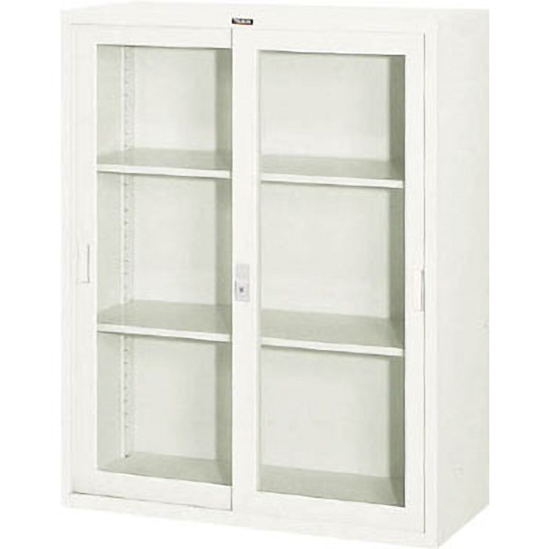 FJG40G11 ガラス引違書庫880×400×1110 TRUSCO ネオグレー色 上置き・下置き両用 完成品