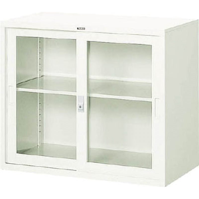 FJG52G7 ガラス引違書庫880×515×750 TRUSCO ネオグレー色 上置き・下置き両用 完成品