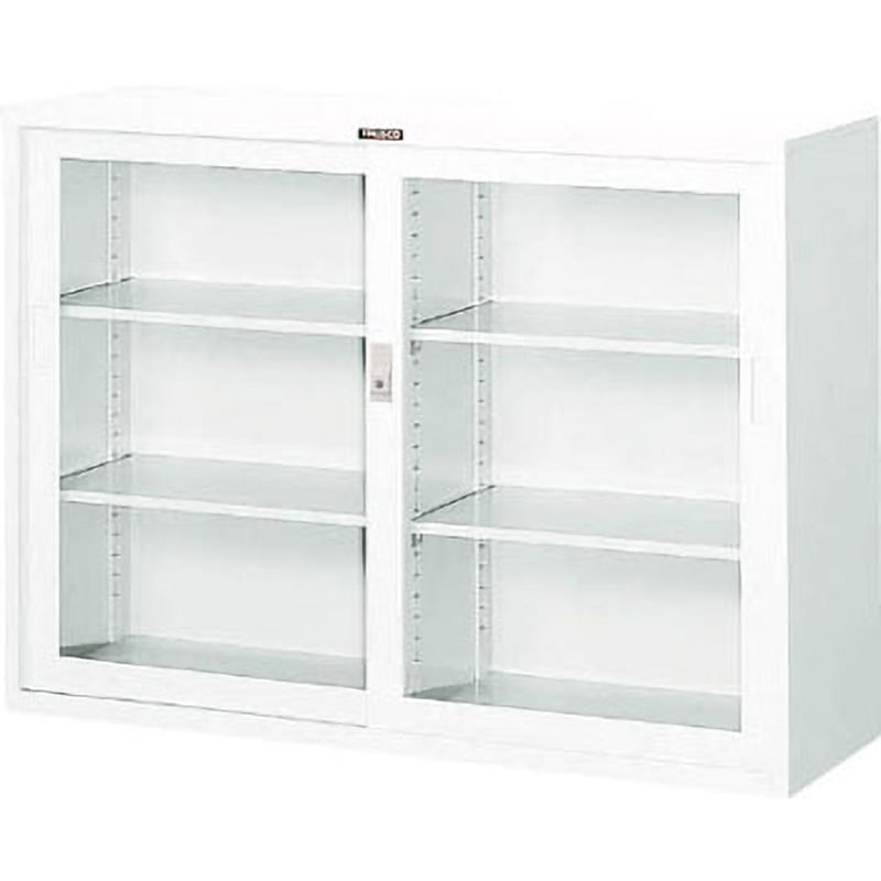 W304G ガラス戸引違書庫1200×400×880 TRUSCO ホワイト色 上置き・下置き両用 完成品
