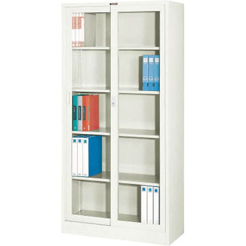 N603G ガラス戸引違書庫880×400×1790 TRUSCO ネオグレー色 下置き専用 完成品