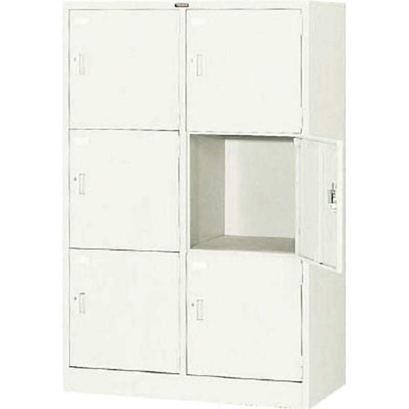 SVG6LA ロッカー6人用900×515×1373シリンダー錠 TRUSCO ネオグレー色 完成品