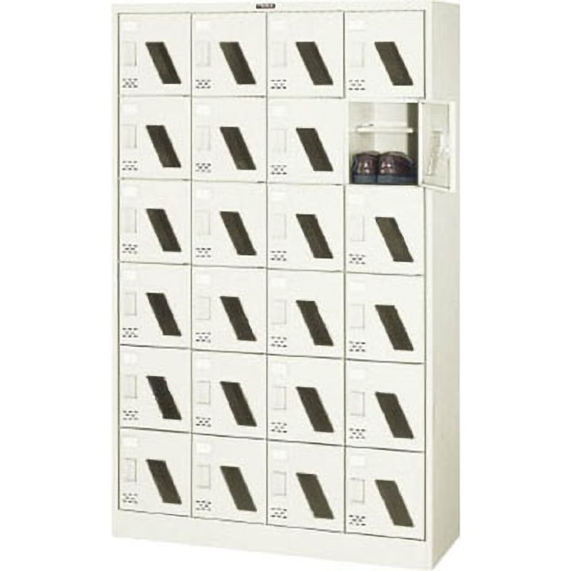 SC24WM シューズボックス24人用1050×380×1700窓付 TRUSCO 鍵なし 完成品