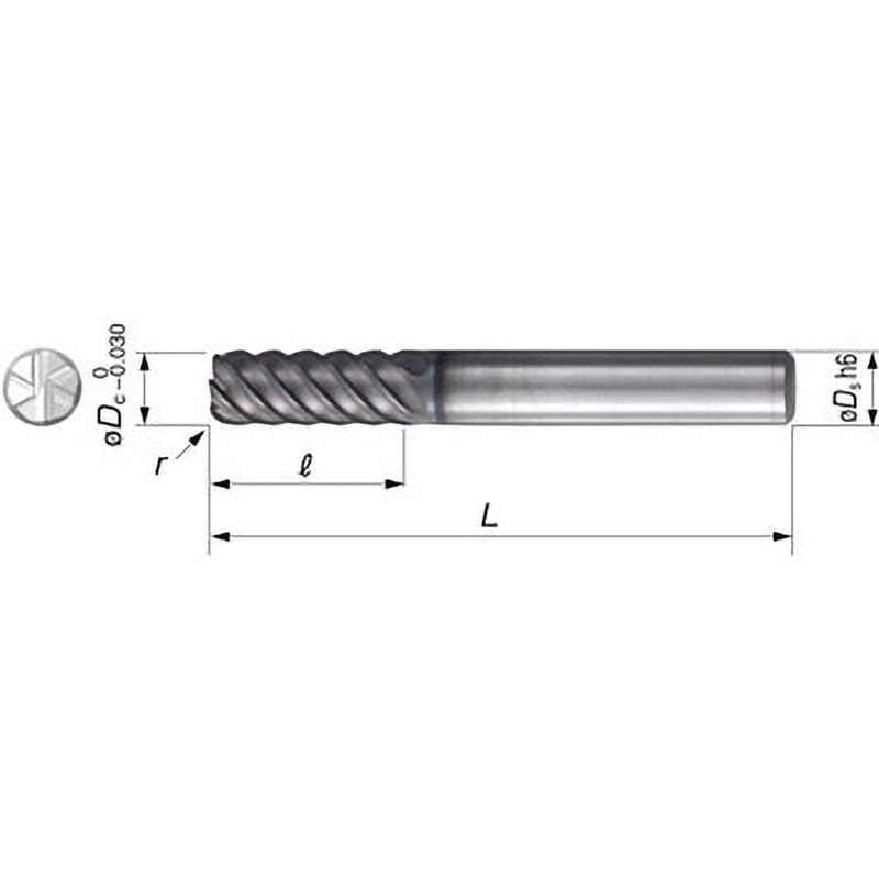 不二越 (ナチ) 超硬エンドミル GSH6100SF (GS MILL ハード) 不二越 (ナチ) 超硬エンドミル GSH6100SF-R20 (GS MILL ハードラジアス)