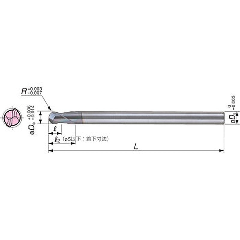 GSBH20600SF GSミルハードボール 住友電工ハードメタル 2枚刃 ACF07D製