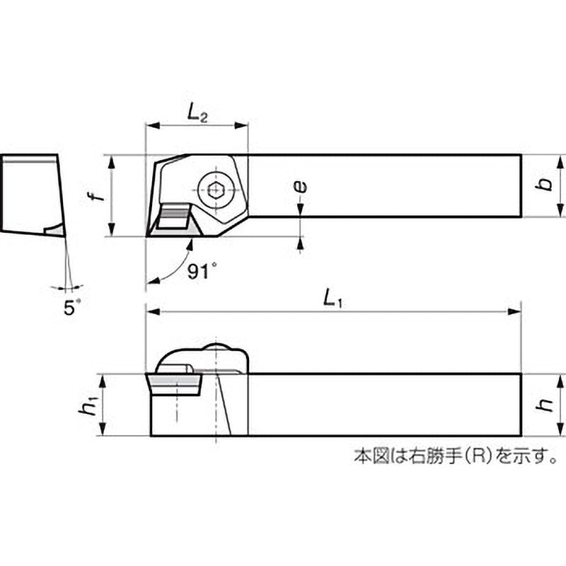 CTGP R2525-N22 SEC-40型バイト 住友電工ハードメタル 91° 右勝手 クランプオン 適合チップ正三角形60°   CTGP R2525-N22