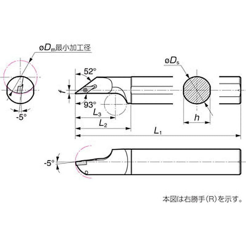 S20R-SVJBR1103-25 SEC-バイト 住友電工ハードメタル 93° スクリューオン チップ逃げ角5° 右勝手  S20R-SVJBR1103-25 - 【通販モノタロウ】