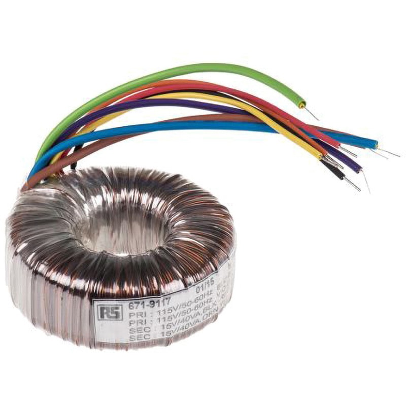 671-9117 RS Pro トロイダルトランス，1次：115V ac， 230V ac，2次：2 x 15V ac，電力：80VA 1個 RS PRO 【通販モノタロウ】