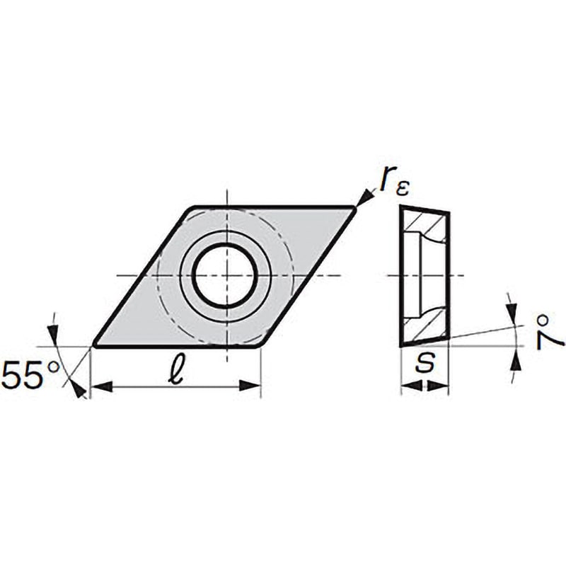 NF-DCMT11T308 DA1000 チップ NF-DCMT 住友電工ハードメタル DA1000製 逃げ角7度 コーナー半径0.8mm 1個 -  【通販モノタロウ】