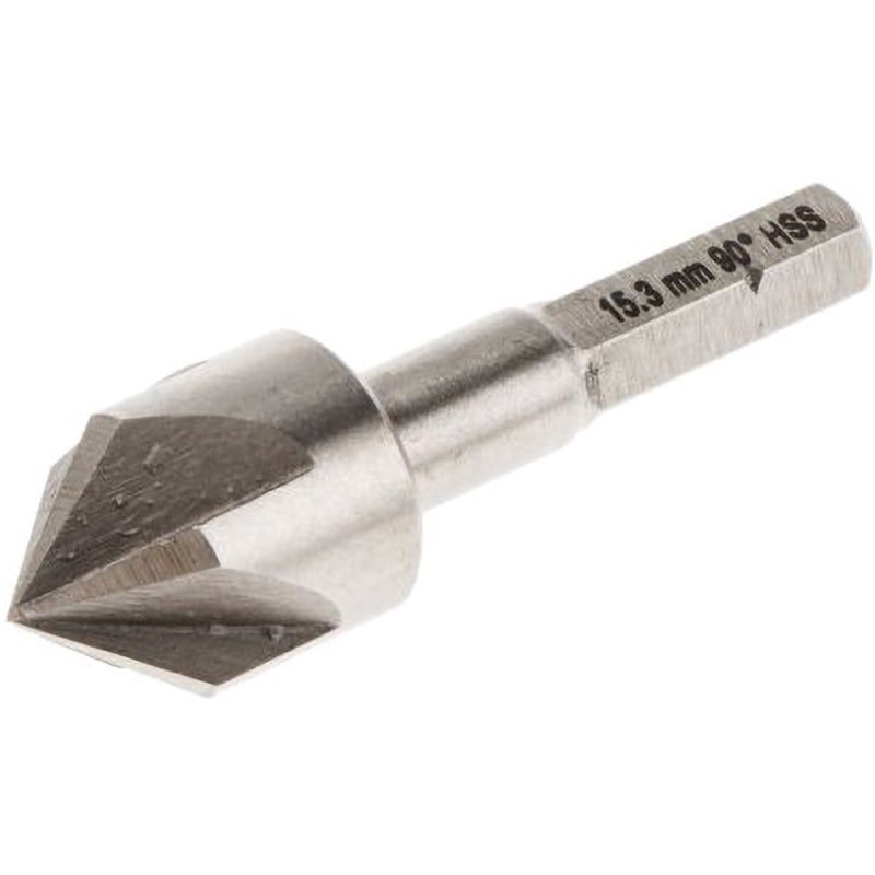 423-838 皿穴用ドリルビット RS Pro HSS 全長32 mm 90° ヘッド径15.3mm