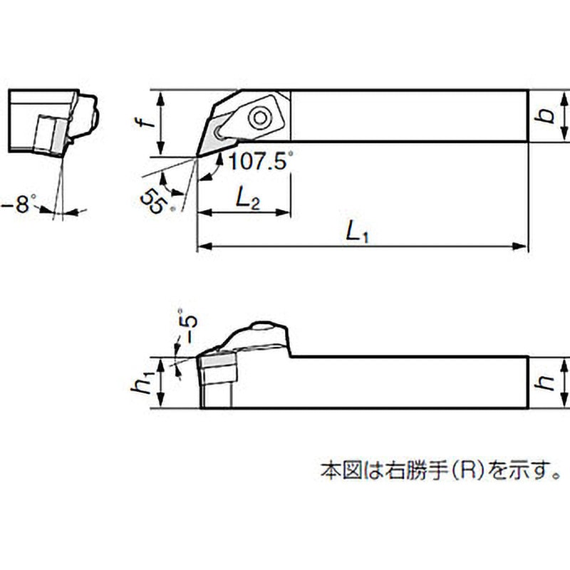 DDHNL2020K15 ホルダー 住友電工ハードメタル 100° 左勝手 ダブルクランプ式 適合チップひし形55°   DDHNL2020K15 5,738円