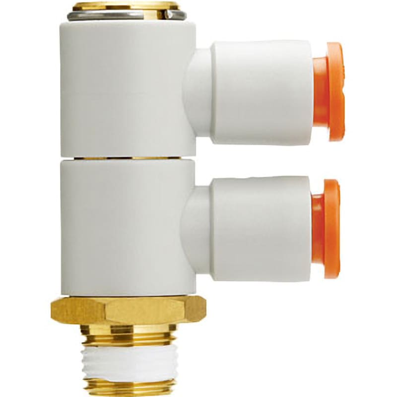 KQ2VD01-32A ダブルユニバーサルエルボ KQ2VD (ガスケットシール) インチサイズ SMC ねじの種類UNF 管接続口径No.10-32 1袋(10個) 10,066円