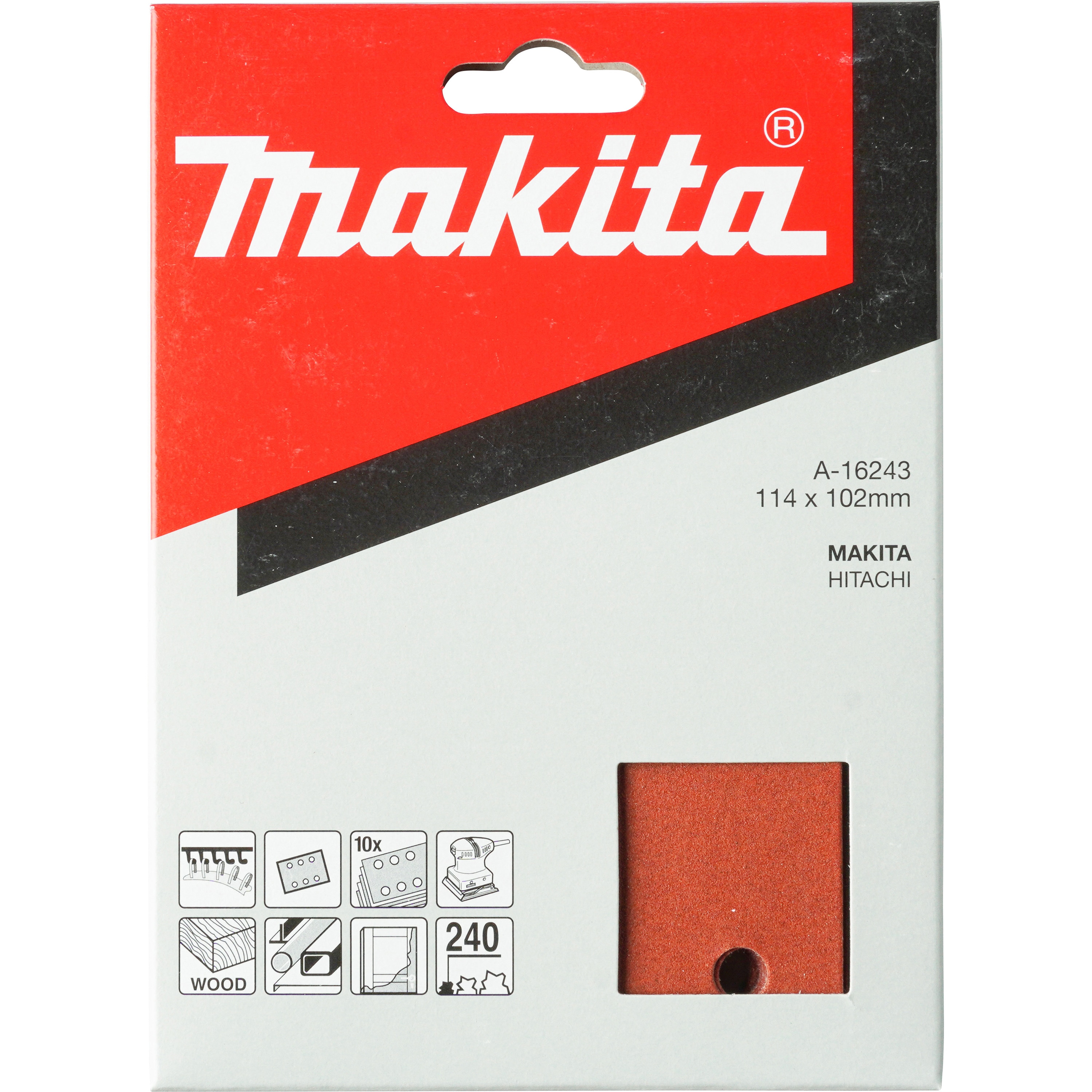 A-16243 マジックペーパー四角 マキタ 仕上 粒度240 寸法114 A-16243 マジックペーパー四角 マキタ 仕上 粒度240 寸法114
