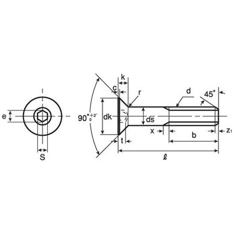 16×35 六角穴付皿ボルト 細目 (SCM435/黒色酸化皮膜) 大阪魂 呼びM16長