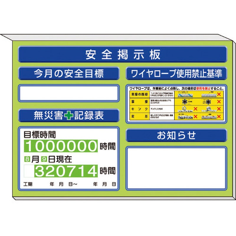 313-51AG ミニサイズ安全掲示板 1セット ユニット 【通販サイトMonotaRO】