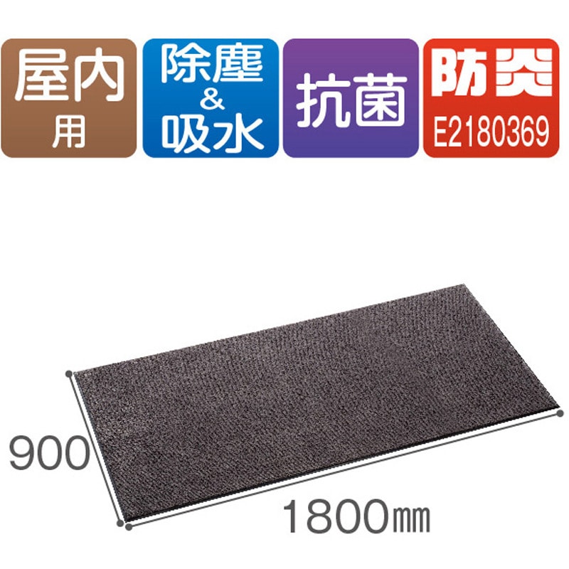 テラモト 雨天用マット ニューテラレイン 900×1800mm グレー 品番：KMTK406