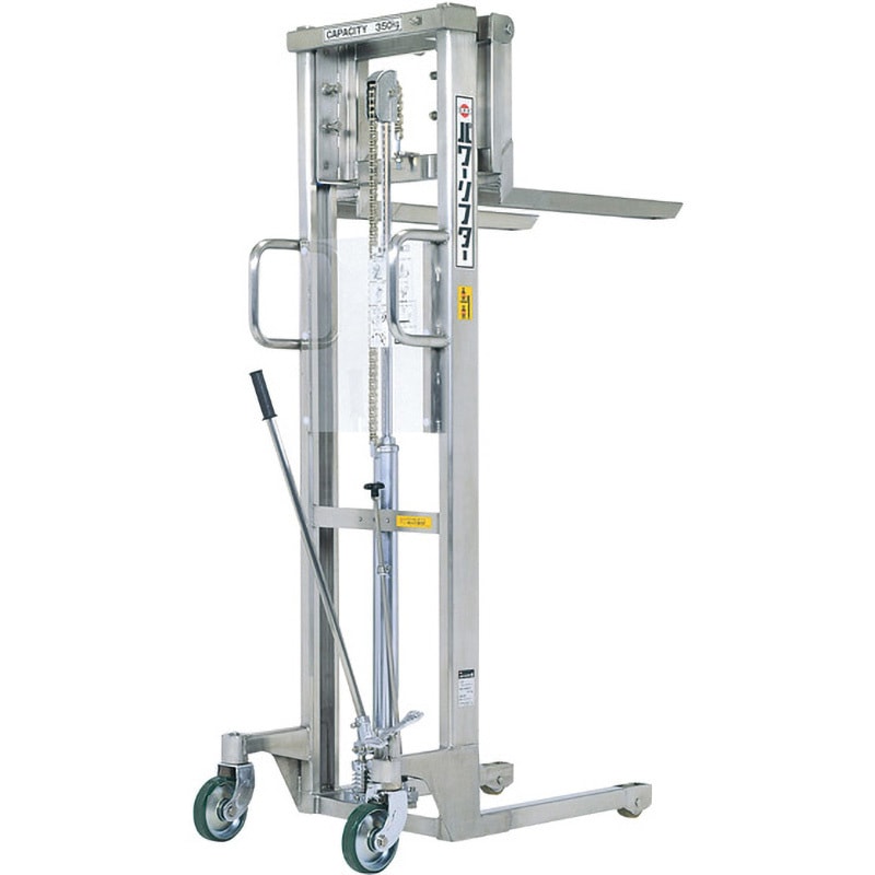 PL-H350-15SU 手動式パワーリフター スタンダードタイプ(ステンレス) をくだ屋技研 荷重350kg 最低位80(95)mm最高位1500mm  PL-H350-15SU