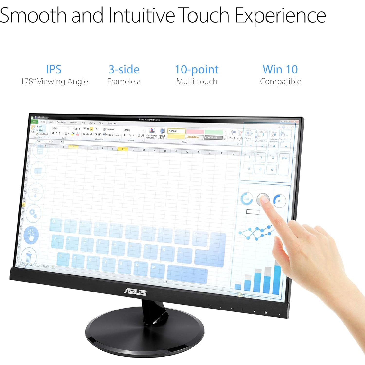 VT229H ASUS VT229H タッチモニター 21.5型 フルHD(1920x1080) ASUS